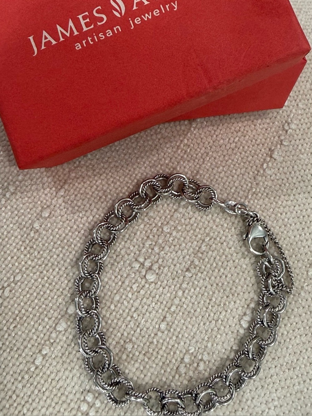 James Avery Sterling Silver Double Curb Charm Bracelet 925